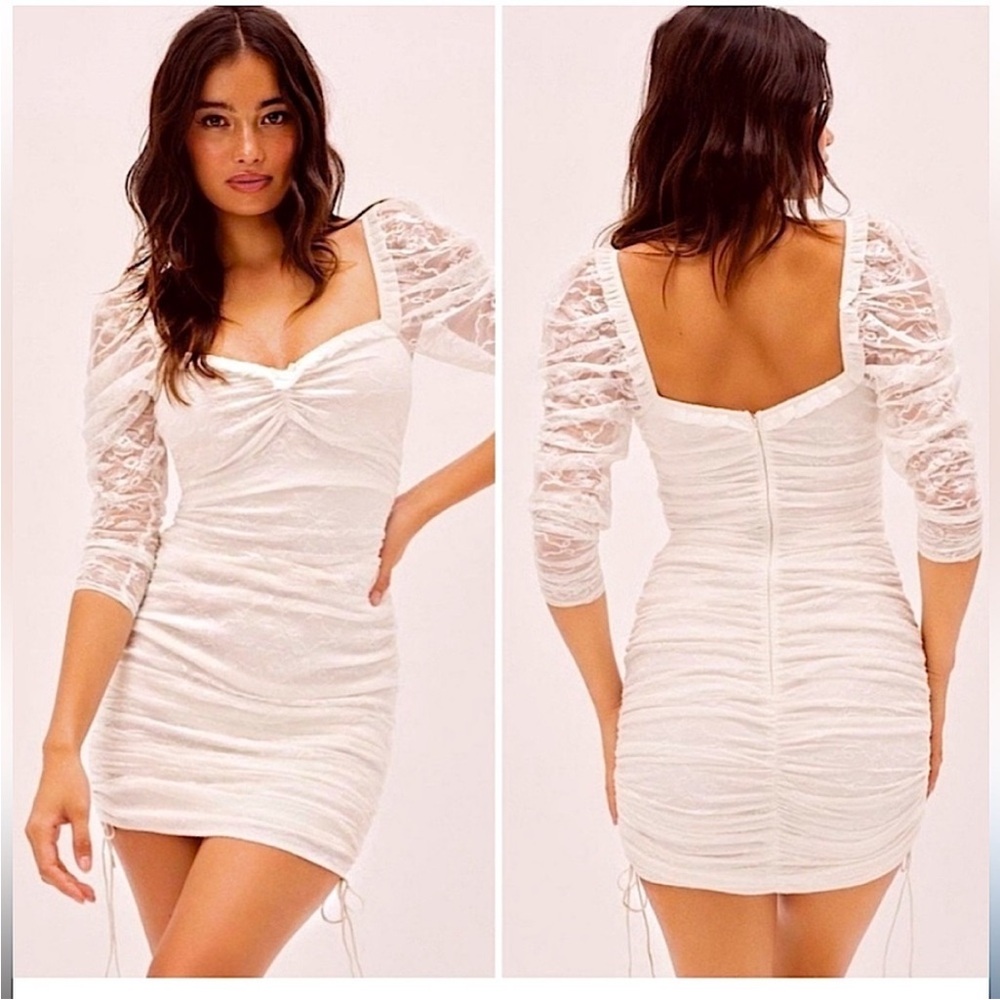 For Love And Lemons Belle Lace Mini Dress M white